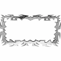 Coupon 👍 Custom Accessories Chrome Tribal Flames Design License Plate Frame ✨