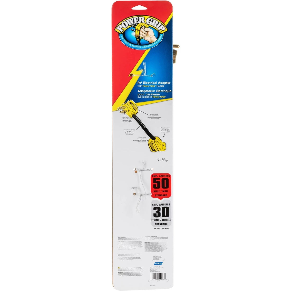 Flash Sale ๐งจ Camco RV 18 In. 50AM/30AF PowerGrip ๐ถ Dogbone Electrical Adapter ๐ฏ 4 Flash Sale ๐งจ Camco RV 18 In. 50AM/30AF PowerGrip ๐ถ Dogbone Electrical Adapter ๐ฏ - Image 2